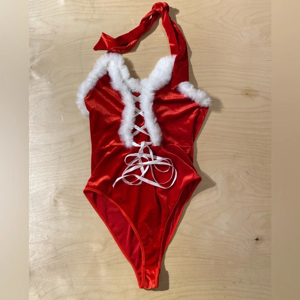 Avid Love Red One Piece Santa Swimsuit with White Trim XXL (OP)